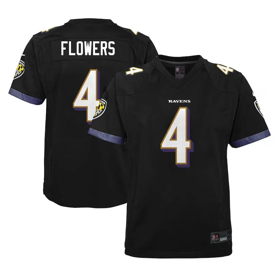 BIPIHUC B.Ravens #4 Zay Flowers Player Fashion Black Game Stitched Jerseys