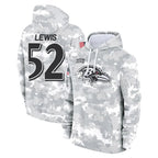 BIPIHUC B.Ravens #52 Ray Lewis Player Arctic Camo Salute To Service Hoodie Stitched Jerseys