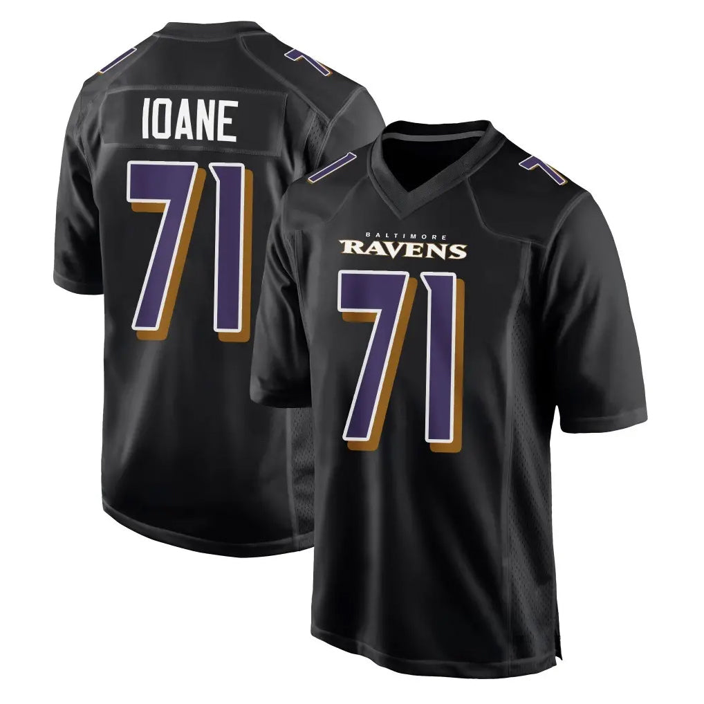 BIPIHUC B.Ravens #71 Olaivavega Ioane Player Black Carbon Fashion Home Stitched Jerseys