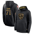 BIPIHUC B.Ravens #71 Olaivavega Ioane Player Black Salute to Service Pullover Hoodie Stitched Jerseys