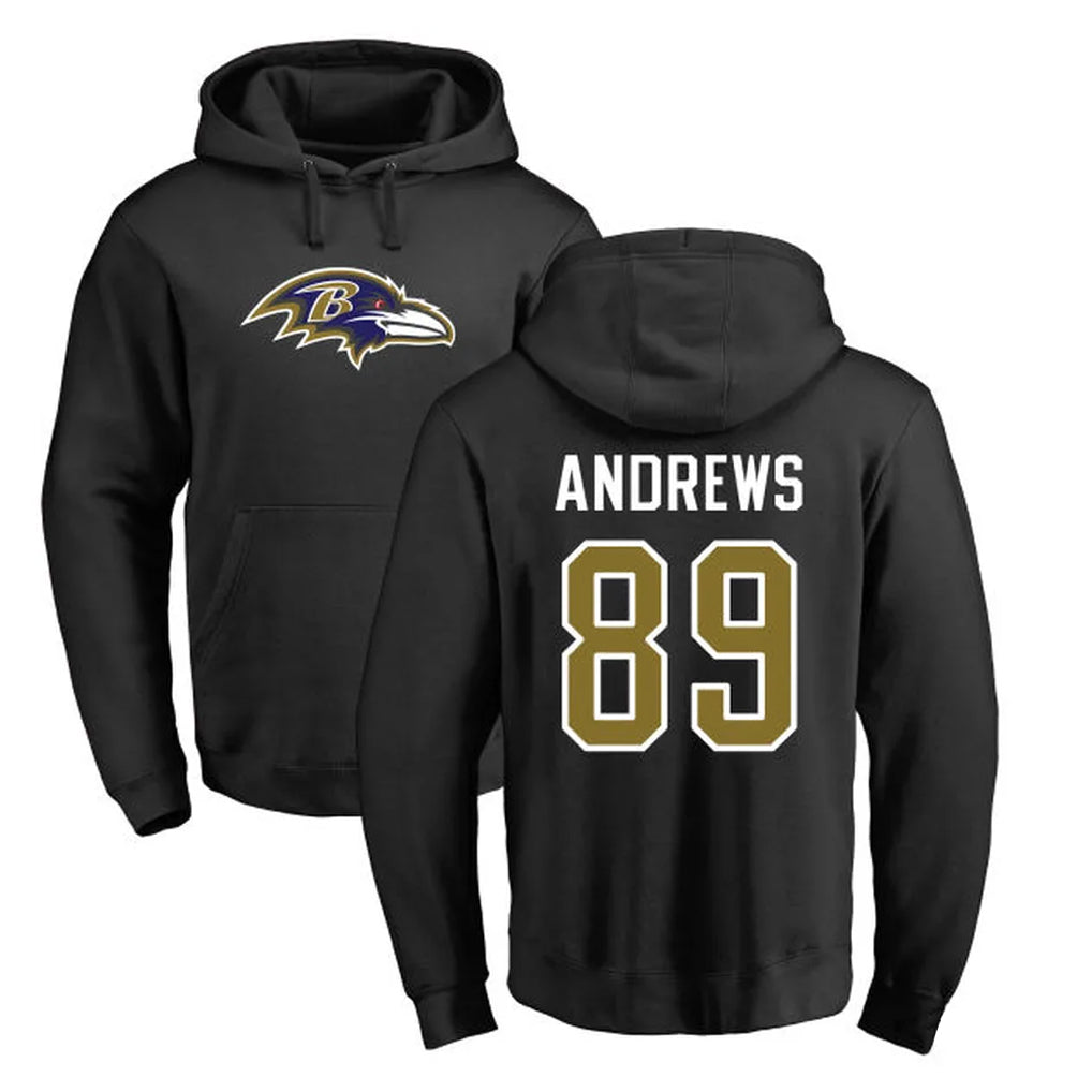 BIPIHUC B.Ravens #89 Mark Andrews Player Black Pullover Hoodie Stitched Jerseys