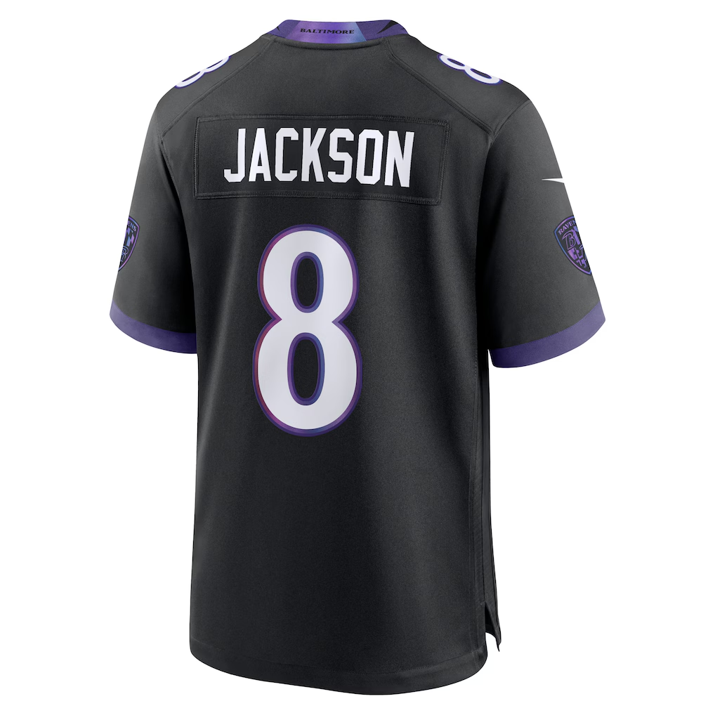 BIPIHUC B.Ravens #8 Lamar Jackson Black Alternate Game Stitched Jerseys