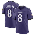BIPIHUC B.Ravens #8 Lamar Jackson Player Purple Home Game Stitched Jerseys
