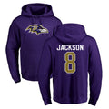 BIPIHUC B.Ravens #8 Lamar Jackson Player Purple Salute to Service Pullover Hoodie Stitched Jerseys