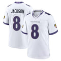 BIPIHUC B.Ravens #8 Lamar Jackson Player White Home Game Stitched Jerseys