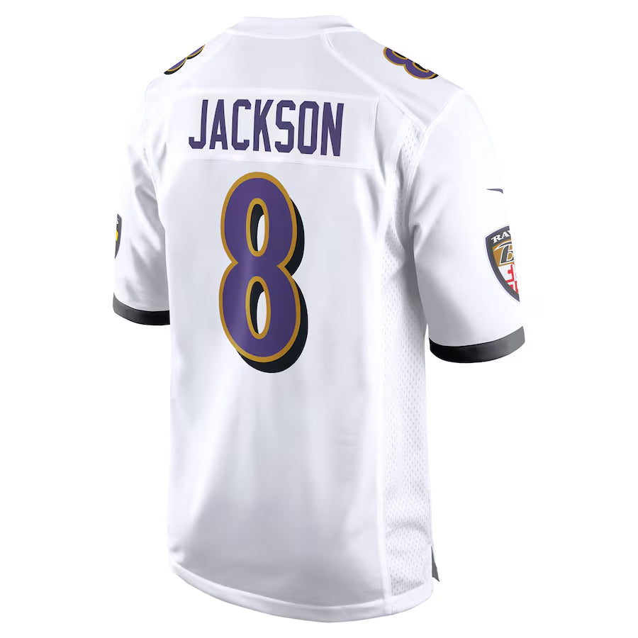 BIPIHUC B.Ravens #8 Lamar Jackson Player White Game Stitched Jerseys