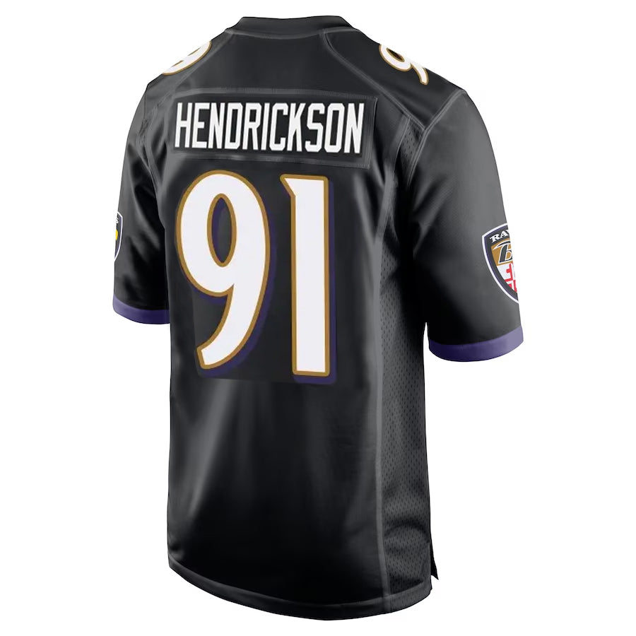 BIPIHUC B.Ravens #91 Trey Hendrickson Player Black Alternate Home Game Stitched Jerseys