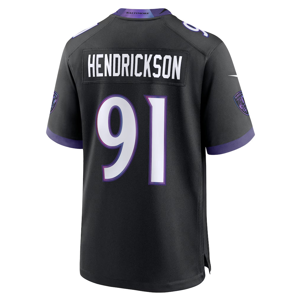 BIPIHUC B.Ravens #91 Trey Hendrickson Player Black Home Game Stitched Jerseys