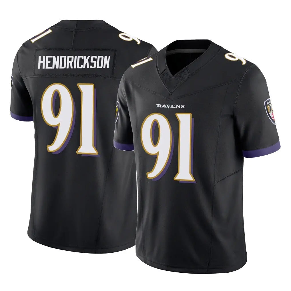 BIPIHUC B.Ravens #91 Trey Hendrickson Player Black Vapor F.U.S.E. Limited Stitched Jerseys