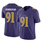 BIPIHUC B.Ravens #91 Trey Hendrickson Player Purple Vapor F.U.S.E. Limited Game Stitched Jerseys