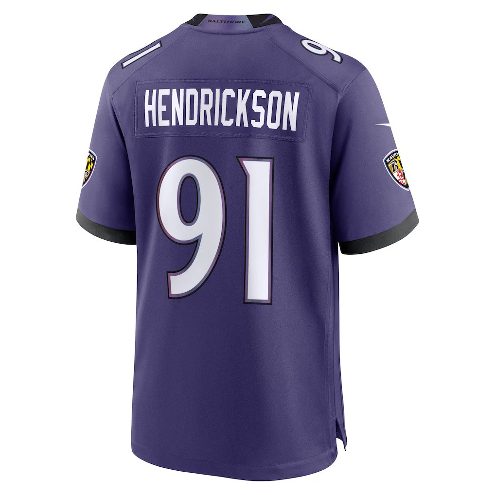BIPIHUC B.Ravens #91 Trey Hendrickson Purple Team Game Stitched Jerseys