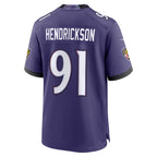 BIPIHUC B.Ravens #91 Trey Hendrickson Purple Team Game Stitched Jerseys