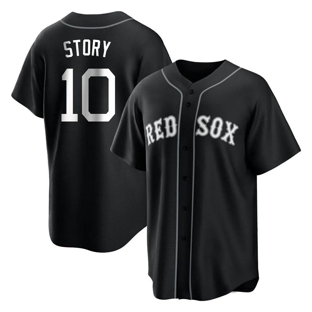 BIPIHUC B.Red Sox #10 Trevor Story Player Black Home Game Stitched Jerseys