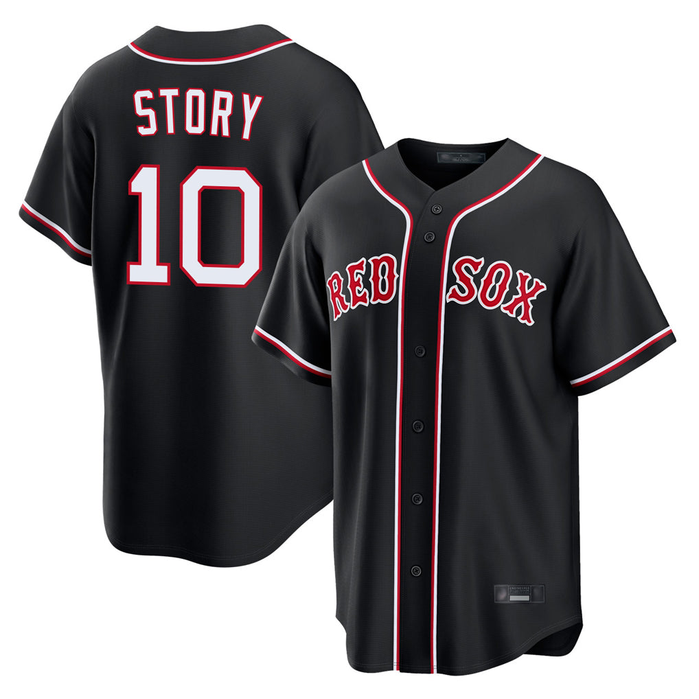 BIPIHUC B.Red Sox #10 Trevor Story Player Black Out Home Game Stitched Jerseys