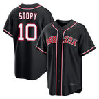 BIPIHUC B.Red Sox #10 Trevor Story Player Black Out Home Game Stitched Jerseys