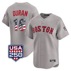 BIPIHUC B.Red Sox #16 Jarren Duran Player Gray Road USA 250 Fourth of July Limited Home Game Stitched Jerseys