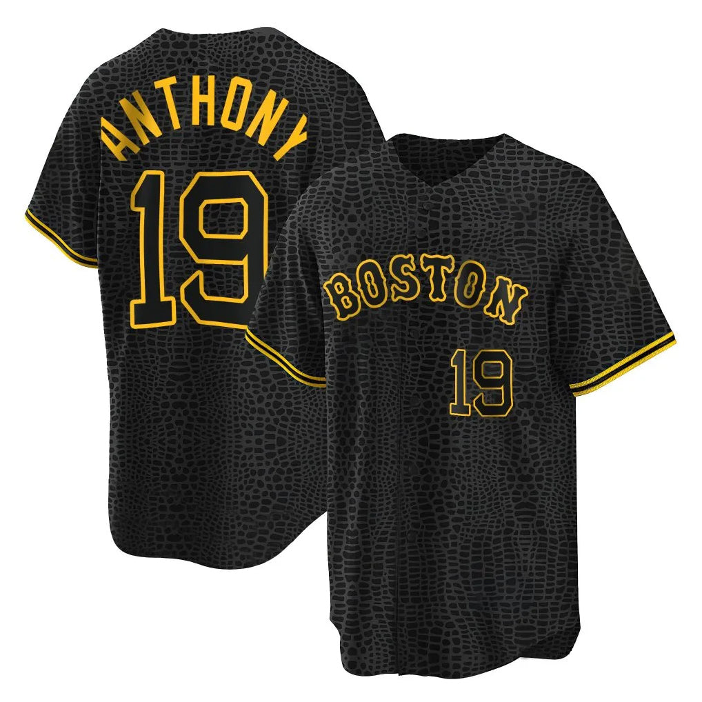 BIPIHUC B.Red Sox #19 Roman Anthony Player Black Snake Skin City Home Game Stitched Jerseys