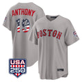 BIPIHUC B.Red Sox #19 Roman Anthony Player Gray Road USA 250 Fourth of July Home Game Stitched Jerseys