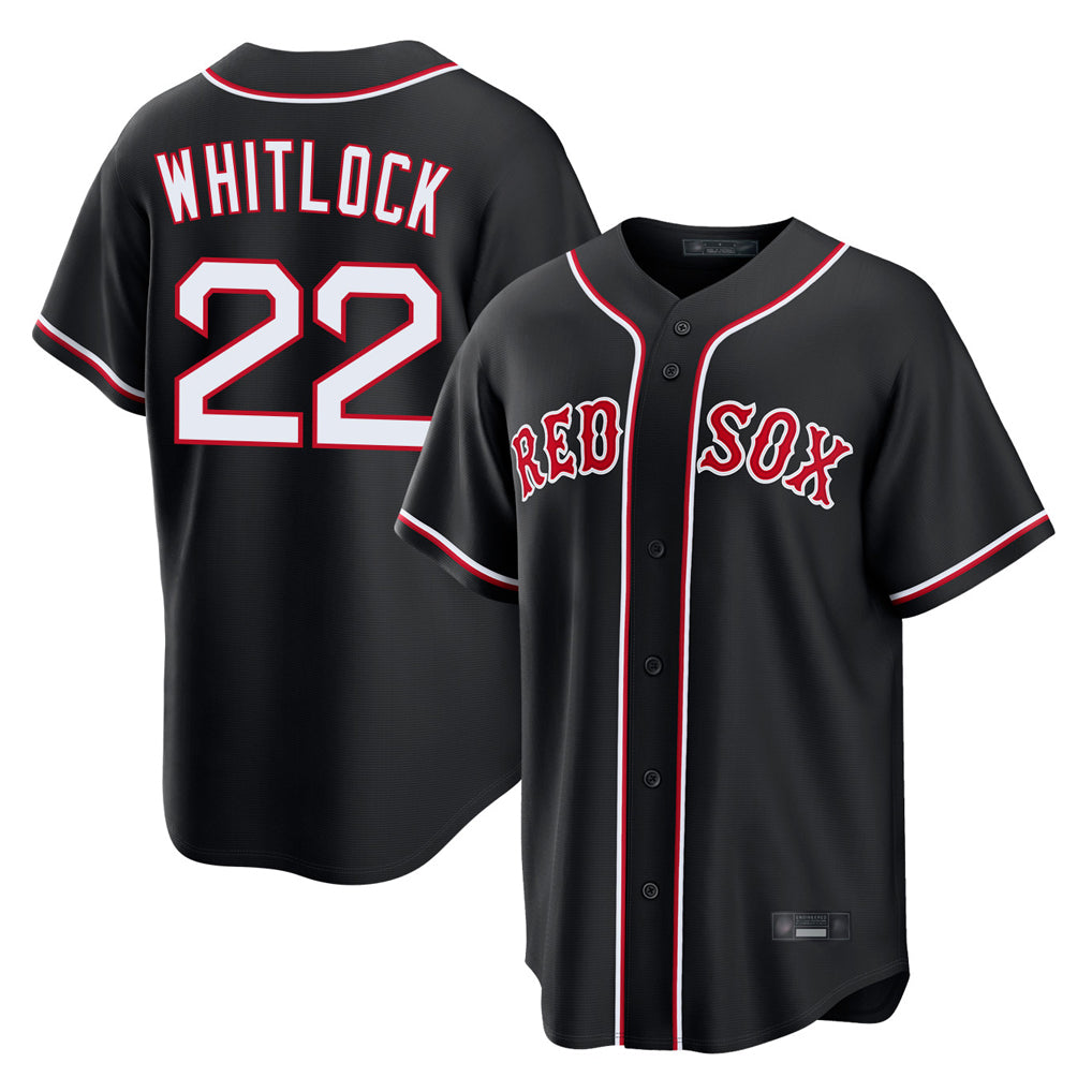 BIPIHUC B.Red Sox #22 Garrett Whitlock Player Black Out Home Game Stitched Jerseys