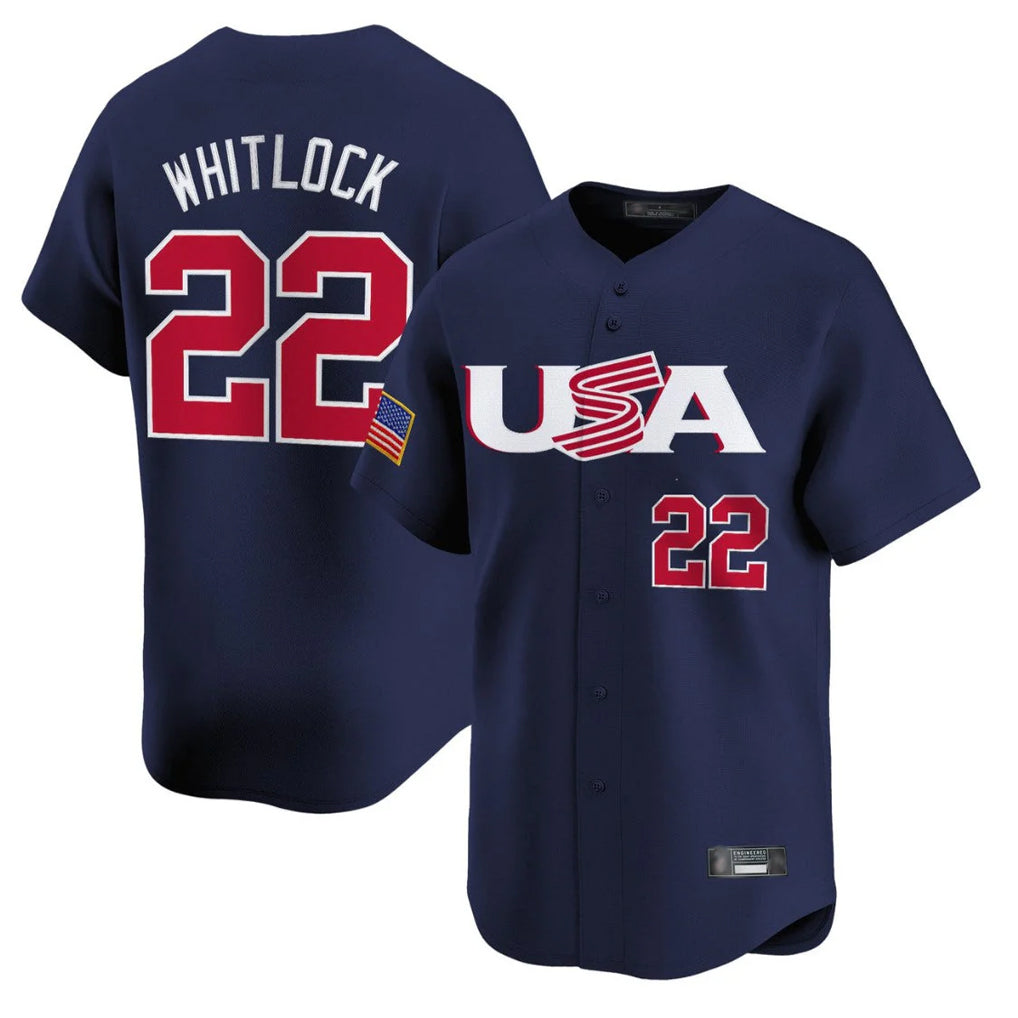 BIPIHUC B.Red Sox #22 Garrett Whitlock Player Navy USA World Classic Home Game Stitched Jerseys
