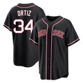 BIPIHUC B.Red Sox #34 David Ortiz Player Black Out Home Game Stitched Jerseys