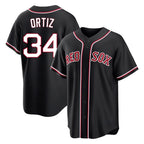 BIPIHUC B.Red Sox #34 David Ortiz Player Black Out Home Game Stitched Jerseys