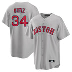 BIPIHUC B.Red Sox #34 David Ortiz Player Gray Road Home Game Stitched Jerseys