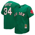BIPIHUC B.Red Sox #34 David Ortiz Player Green Mitchell & Ness Cooperstown Collection Mesh Home Stitched Jerseys