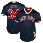 BIPIHUC B.Red Sox #34 David Ortiz Player Navy Cooperstown Collection Mesh T-shirt Home Stitched Jerseys