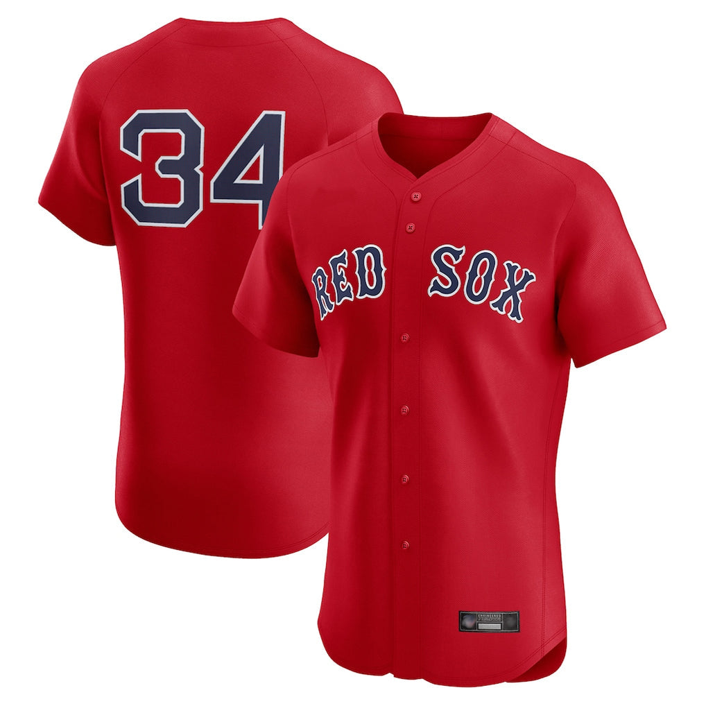 BIPIHUC B.Red Sox #34 David Ortiz Player Red Limited Elite Home Game Stitched Jerseys