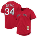 BIPIHUC B.Red Sox #34 David Ortiz Player Red Mitchell & Ness Cooperstown Collection Home Stitched Jerseys