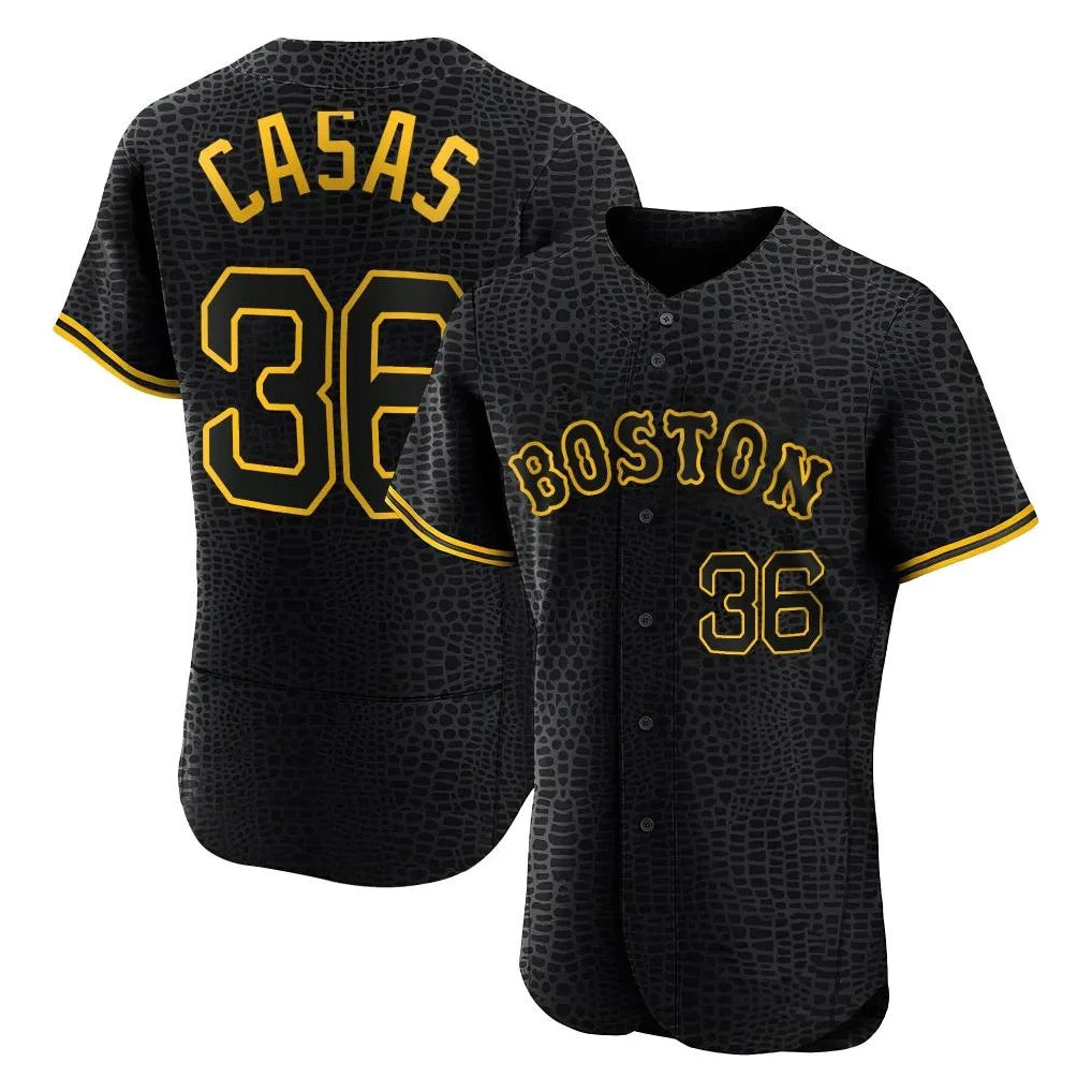 BIPIHUC B.Red Sox #36 Triston Casas Player Black Snake Skin City Limited Elite Home Stitched Jerseys
