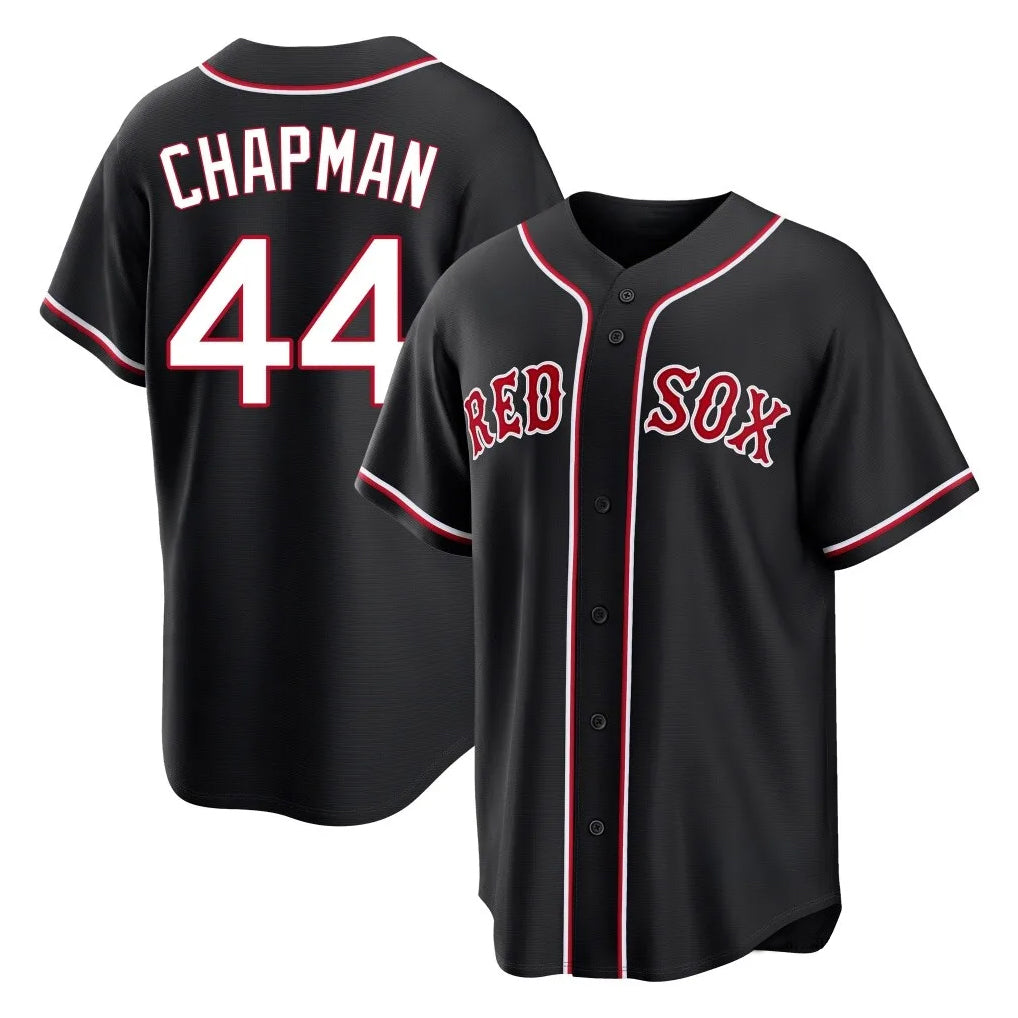 BIPIHUC B.Red Sox #44 Aroldis Chapman Player Black Out Home Game Stitched Jerseys