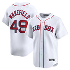 BIPIHUC B.Red Sox #49 Tim Wakefield Player White Limited Home Game Stitched Jerseys