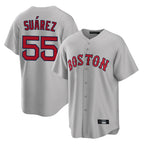 BIPIHUC B.Red Sox #55 Ranger Su¡§¡érez Player Gray Road Home Game Stitched Jerseys