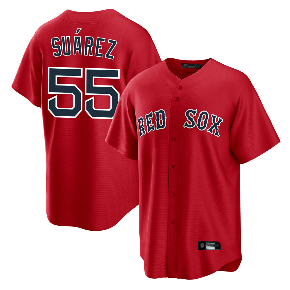 BIPIHUC B.Red Sox #55 Ranger Su¡§¡érez Player Red Home Game Stitched Jerseys