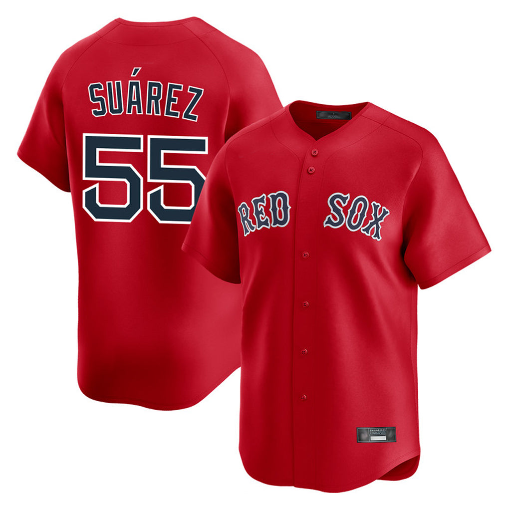 BIPIHUC B.Red Sox #55 Ranger Su¡§¡érez Player Red Limited Home Game Stitched Jerseys