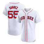 BIPIHUC B.Red Sox #55 Ranger Su¡§¡érez Player White Limited Elite Home Game Stitched Jerseys