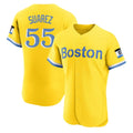 BIPIHUC B.Red Sox #55 Ranger Su¡§¡érez Player Yellow Limited Elite Home Game Stitched Jerseys