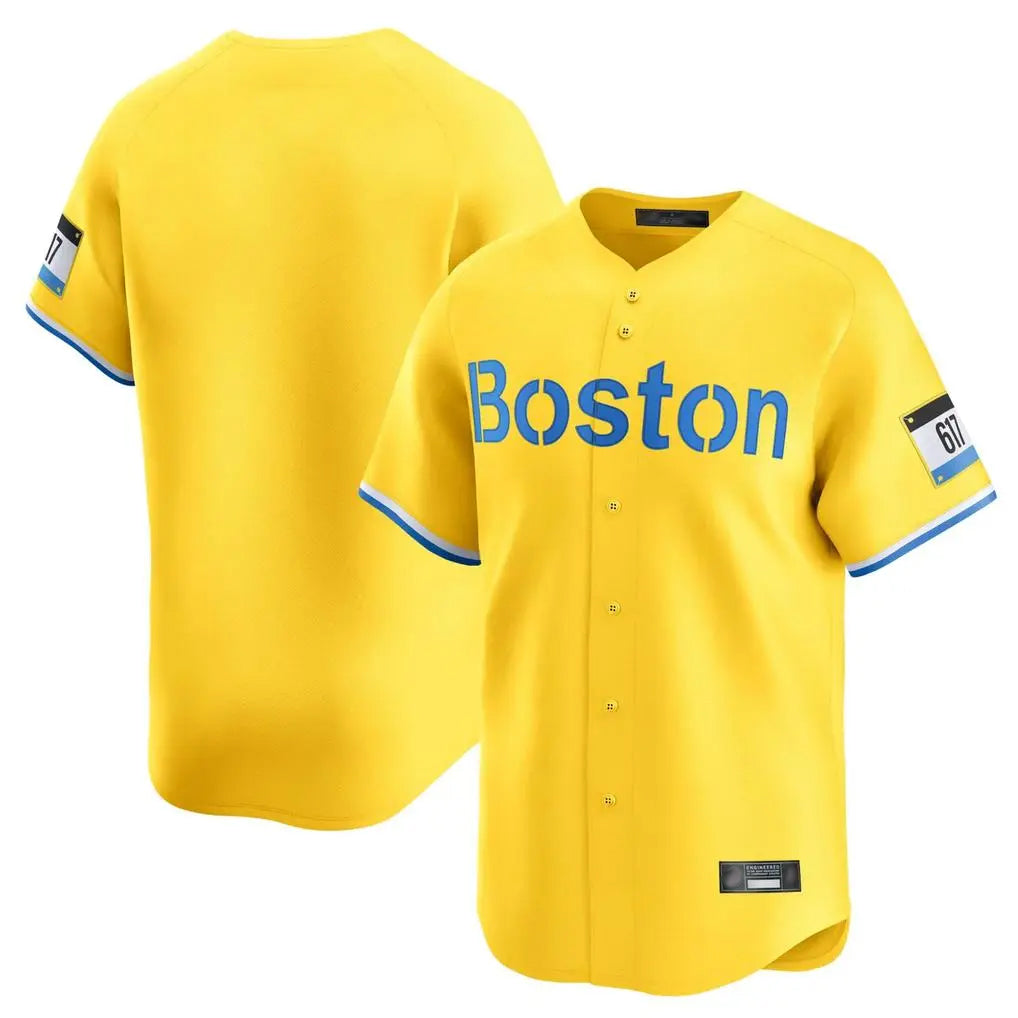 BIPIHUC B.Red Sox Blank Player Yellow Limited Home Game Stitched Jerseys