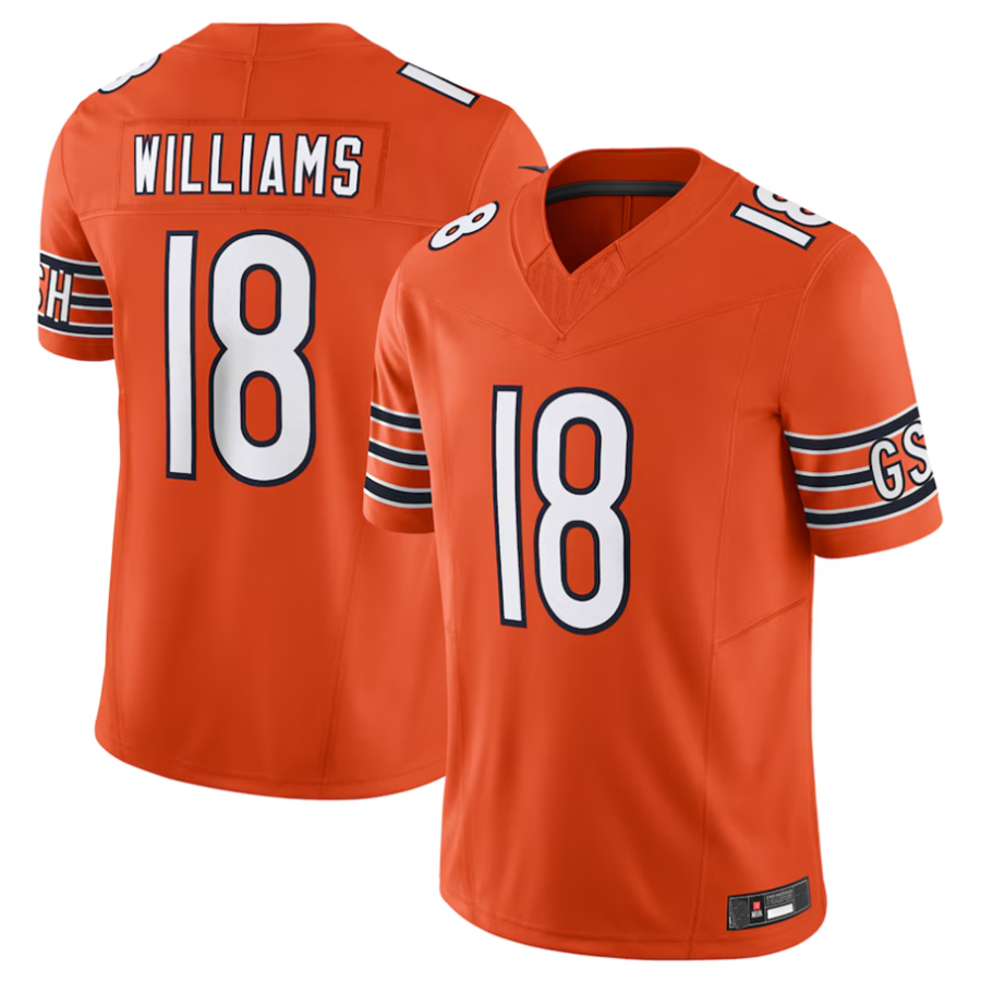 BIPIHUC C.Bears #18 Caleb Williams Orange Vapor F.U.S.E. Limited Jersey Player Stitched Jerseys
