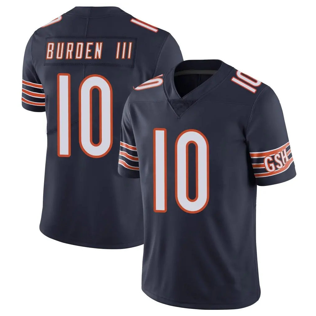 BIPIHUC C.Bears #10 Luther Burden III Player Navy Vapor Untouchable Limited Home Game Stitched Jerseys