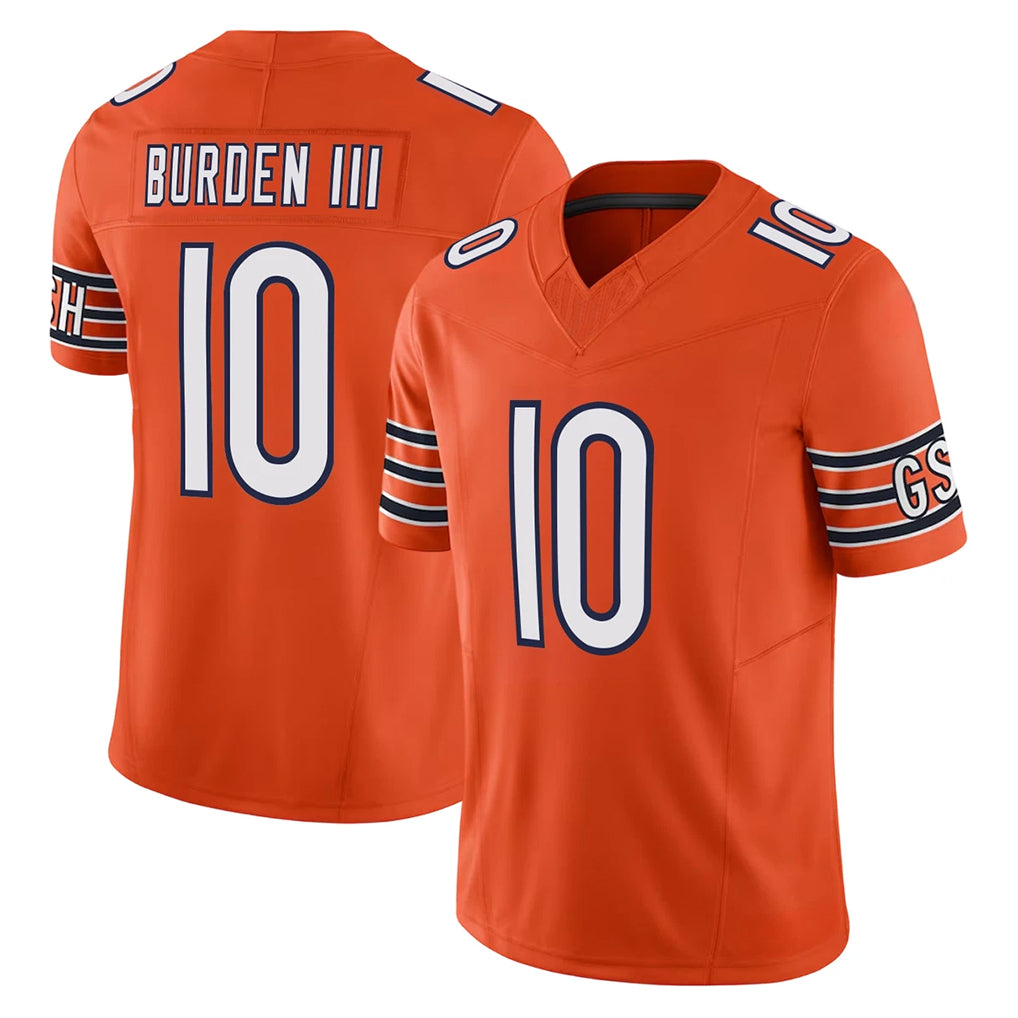 BIPIHUC C.Bears #10 Luther Burden III Player Orange Vapor F.U.S.E. Limited Home Game Stitched Jerseys