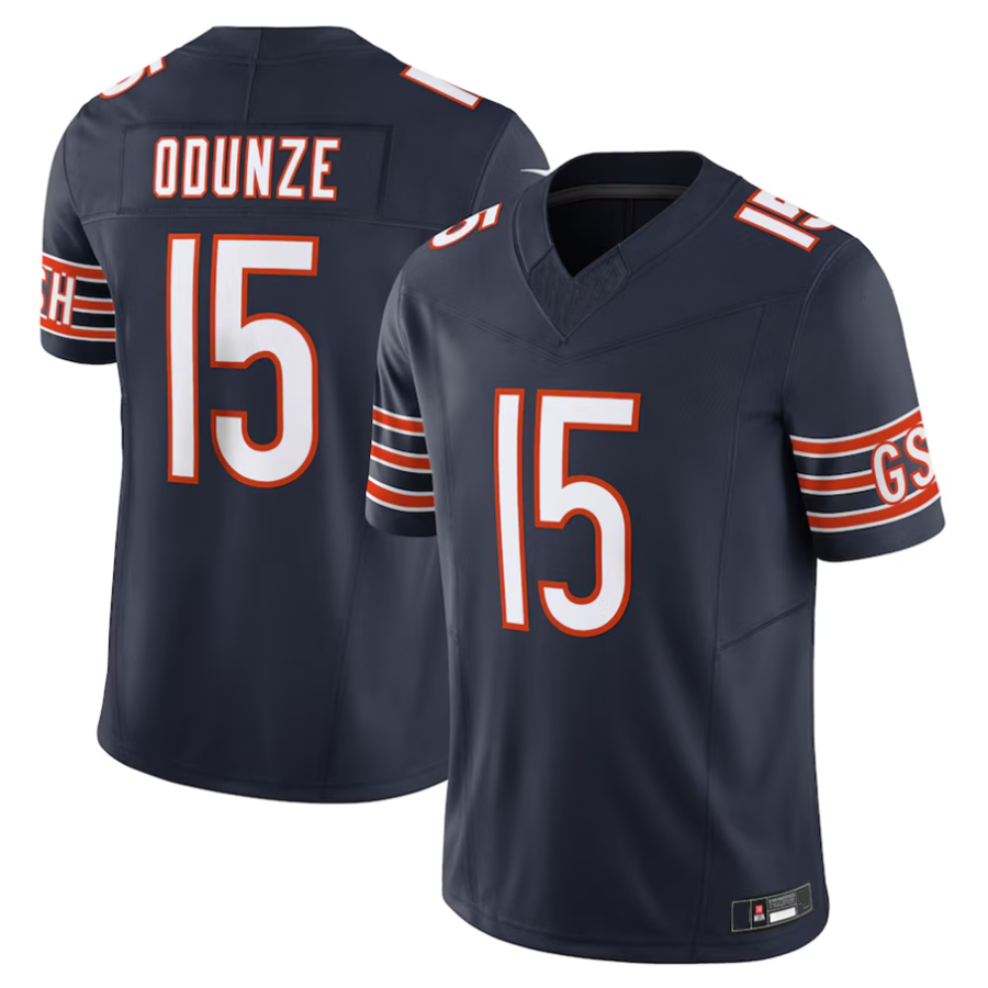 BIPIHUC C.Bears #15 Rome Odunze Player Navy Vapor F.U.S.E. Limited Stitched  Jerseys
