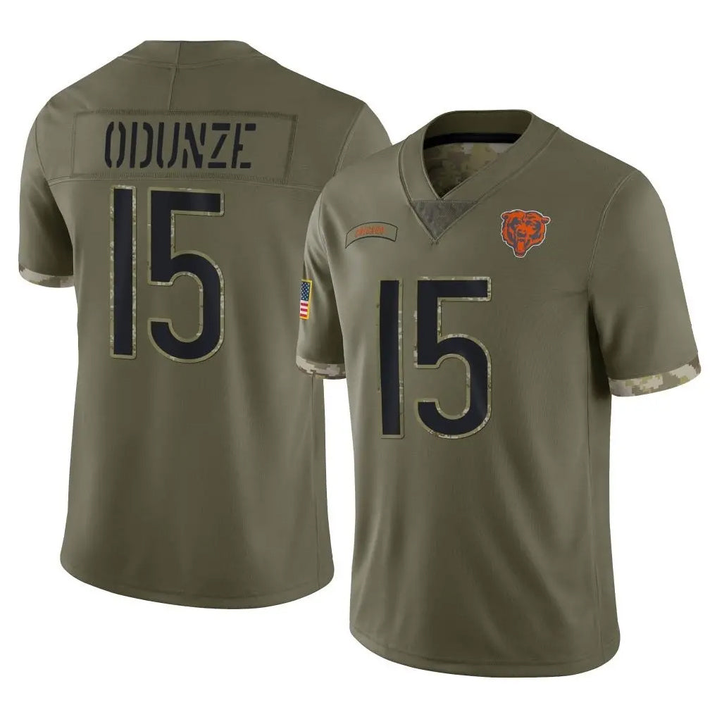 BIPIHUC C.Bears #15 Rome Odunze Player Olive Salute to Service Limited Game Stitched Jerseys