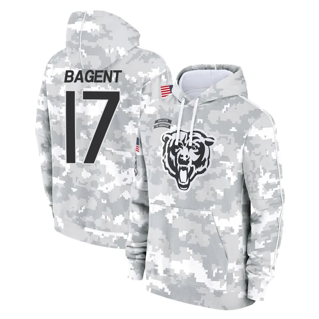 BIPIHUC C.Bears #17 Tyson Bagent Player Arctic Camo Salute to Service Pullover Hoodies Limited Stitched Jerseys