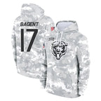 BIPIHUC C.Bears #17 Tyson Bagent Player Arctic Camo Salute to Service Pullover Hoodies Limited Stitched Jerseys