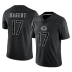 BIPIHUC C.Bears #17 Tyson Bagent Player Black REFLECTIVE Limited Game Stitched Jerseys