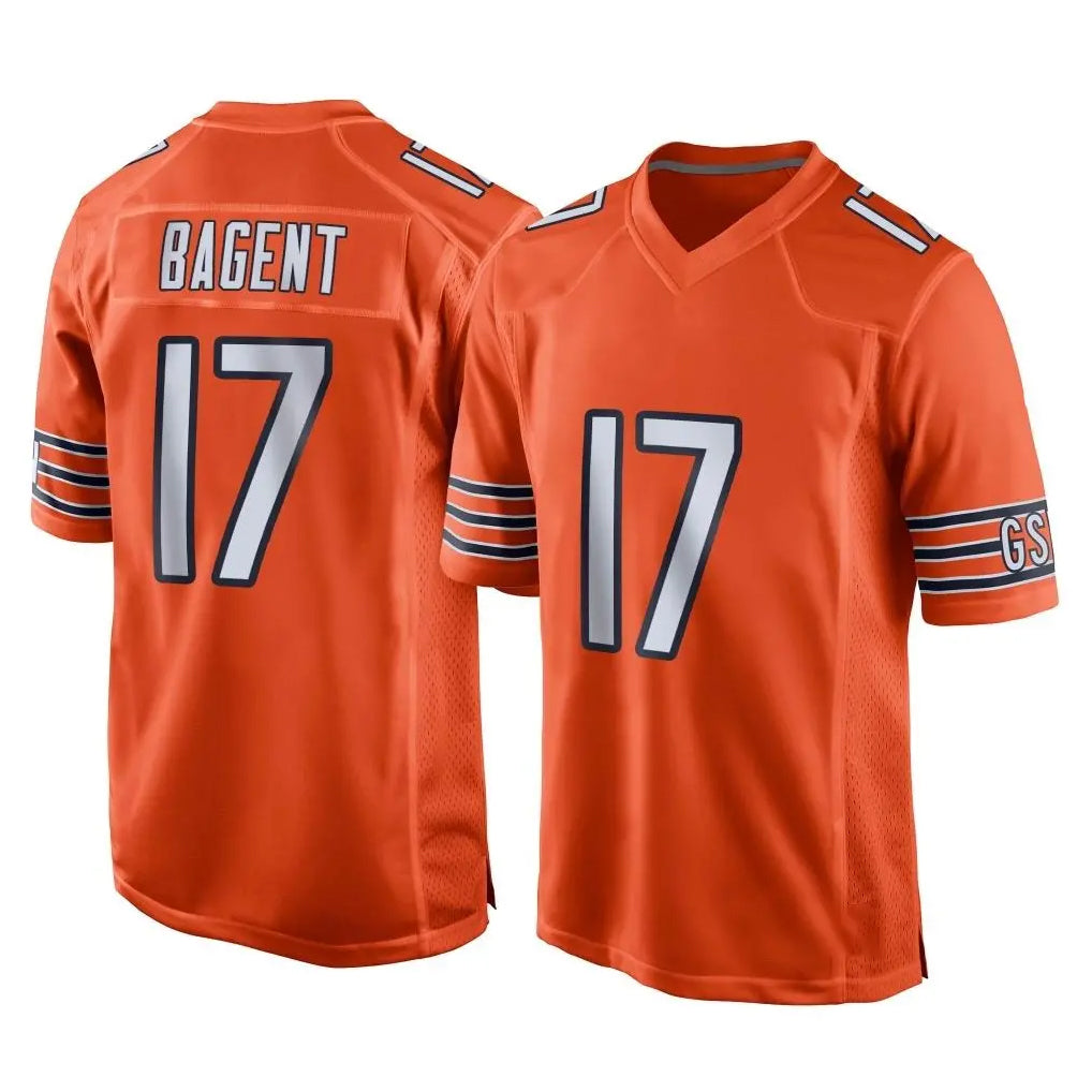 BIPIHUC C.Bears #17 Tyson Bagent Player Orange Home Game Stitched Jerseys