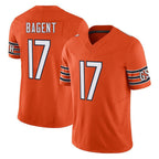 BIPIHUC C.Bears #17 Tyson Bagent Player Orange Vapor F.U.S.E. Limited Home Game Stitched Jerseys